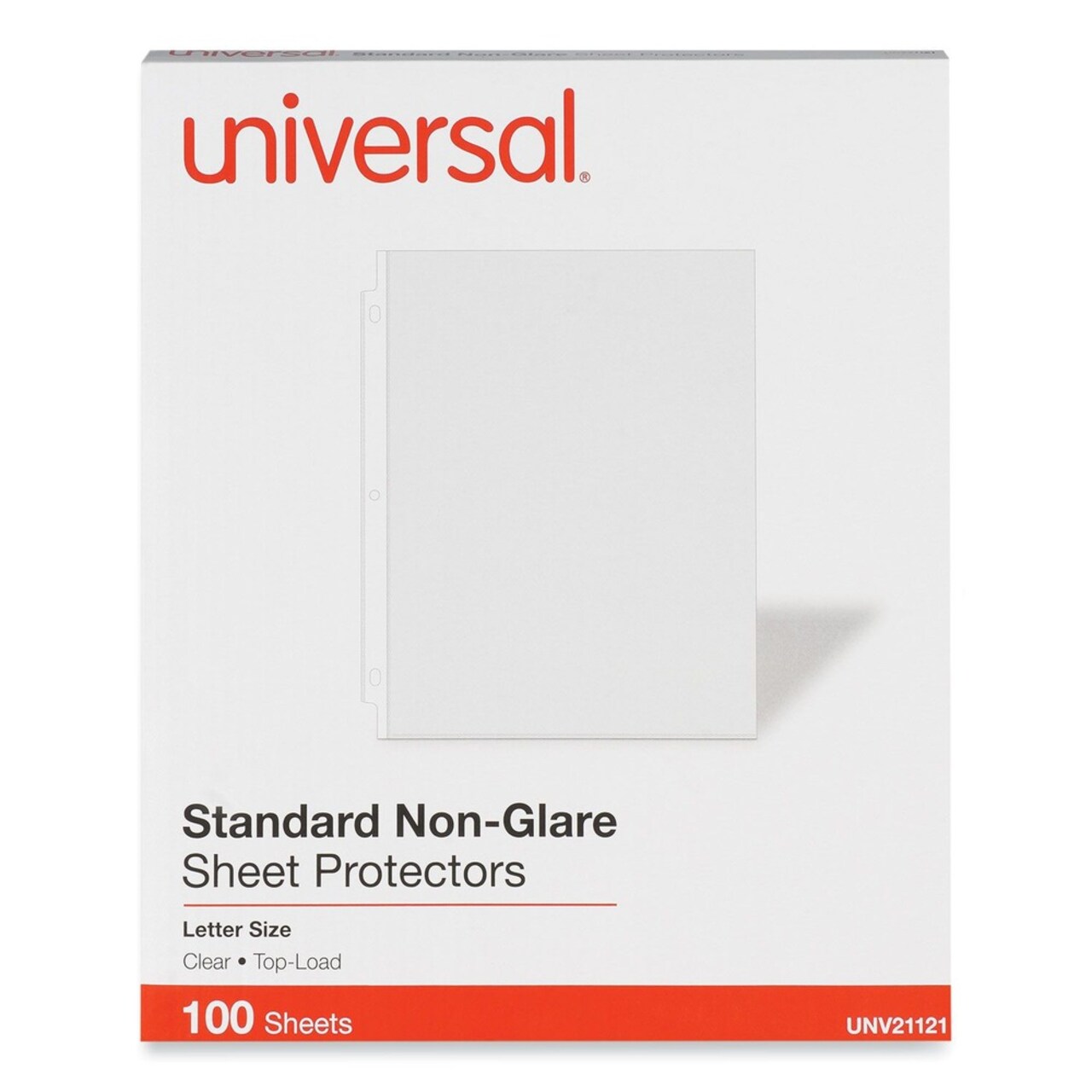 Universal 8.5 in. x 11 in. Non-Glare Standard Sheet Protector - Clear (100/Box)
